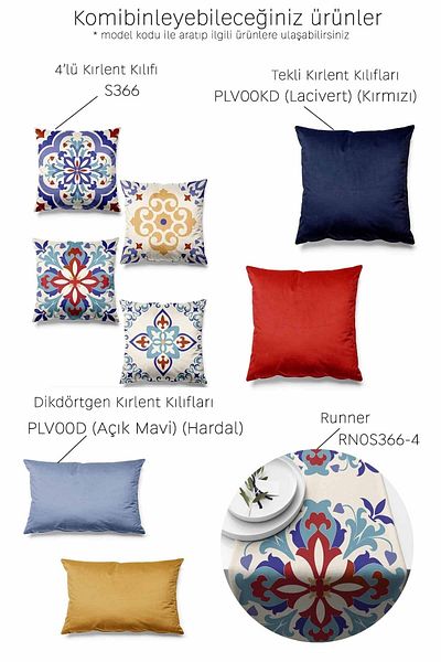Pilloveland Runner Tesut din piele intoarsa cu model ceramic 140*40 Cm