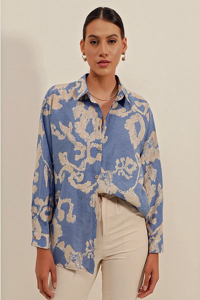 Bigdart Cămașă de bază lungă oversize 3900 - V. Indigo