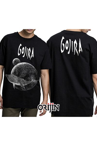 Orijin Tekstil Gojira From Mars To Sirius Album Front Back Printed Unisex Black T-shirt