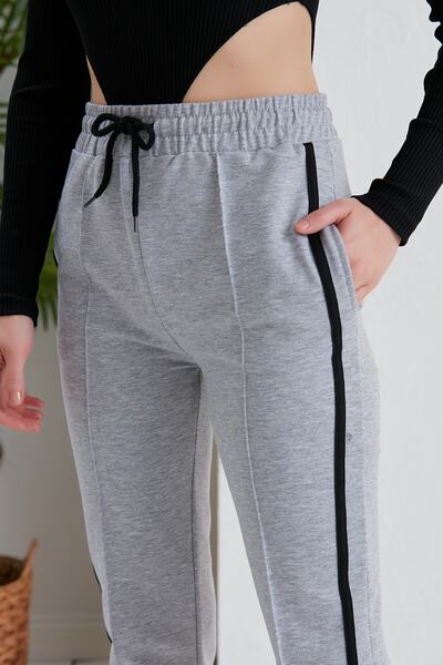 Green Hill Sweatpants with Side Stripes.