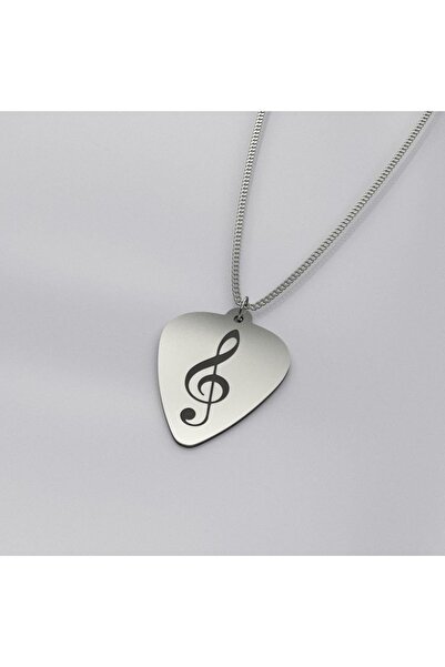 Herşey Nota Sol Anahtar Pena Çift Taraflı Kolye