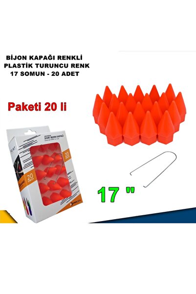 caraks Sivri Mermi Tip Bijon Kapağı Plastik Turuncu Renk 17 Mm Bijon Uyumlu 2...