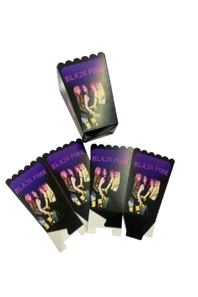 Happyland Blackpink Temalı Doğum Günü Süsü Cips Kutusu Black Pink Mısır Kutus...