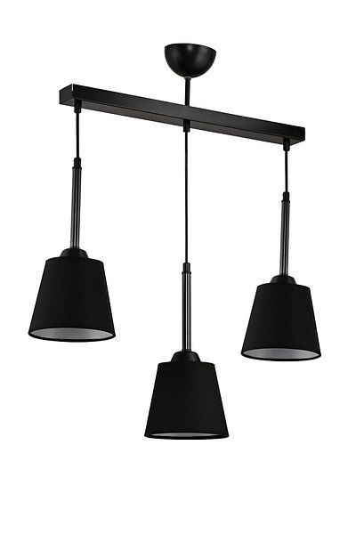 DEDE Flashy Triple Pendant Lamp Chandelier with Black Lampshade