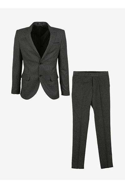 SÜVARİ Normal Waist Slim Fit Black Men's Suit Tk1006900246