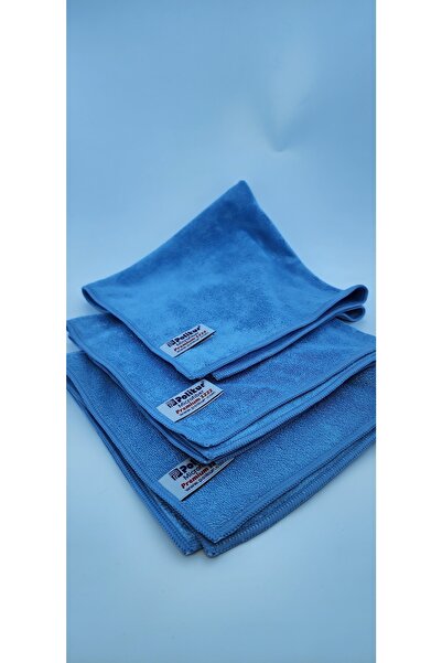 Polikur 3222 Mikrofiber Cam Bezi 40x40 Cm 3 Adet Mavi