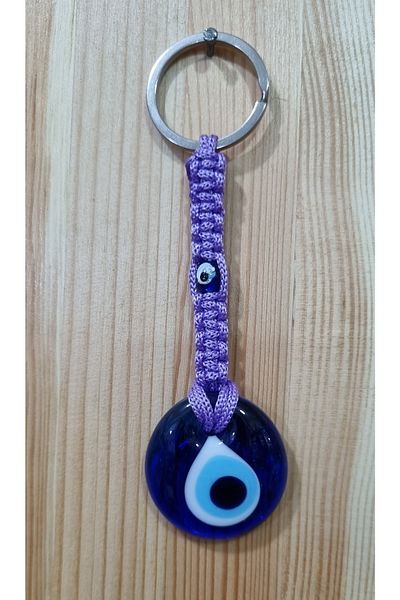 erdoğan hobi Lilac Knitted Ornamental Car - Charm, Beaded Gift Keychain