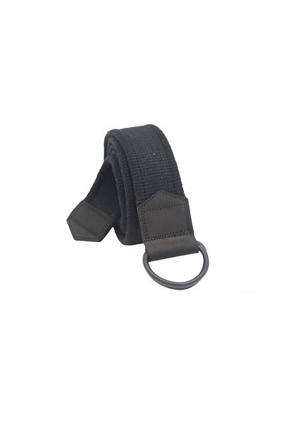 Anatolia Unisex Leather Detailed 3-Piece Green Beige Cream Black D Buckle Woven Tactical Sport Canvas Denim Cloth Belt