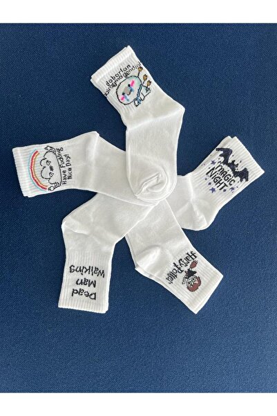 Touz Білі унісекс-шкарпетки для коледжу - Eyl Hp