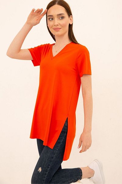 Laranor Μπλουζάκι Narçişi Viscose με σχισμή V λαιμόκοψη