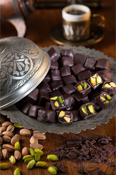 Şekerci Caferzade Bitter Çikolata Kaplı Fıstıklı Lokum 250 Gr