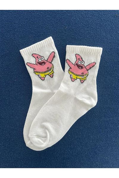 Touz Patrick Chouze Unisex White College Socks