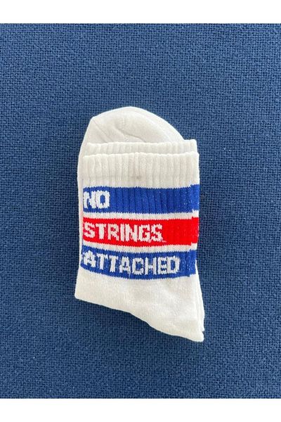 Touz No Strings Attached Unisex White College Socks