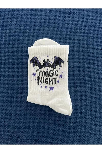 Touz Unisex White Magic Night College Socks