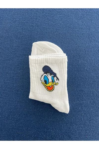 Touz Donald Duck Unisex White College Socks