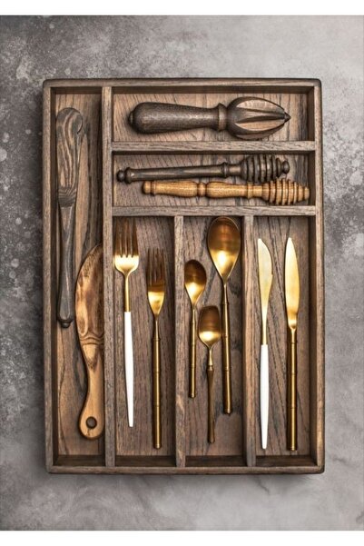 Esci Design Organizator din lemn pentru sertar, pentru linguri, furculițe și cuțite