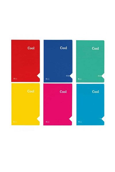 KESKİN COLOR A5 14x20 Cm Unlined 40 Sheets School Notebook Plastic Cover with Wire Stitched White Pages 1 Piece
