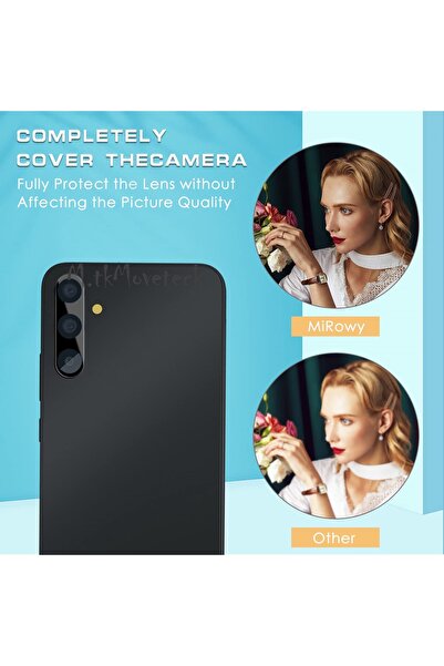 m.tk moveteck Samsung Galaxy A24 Uyumlu Hayalet Ekran Koruyucu Cam Ve Kamera Lens Koruyucu Cam 2in1 Set Camı Gizli