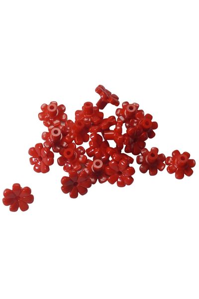 LEGO Accessory Custom Minifigure Plant Flower Red Small Flower Plant 2 Pieces to Send