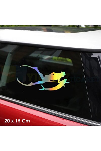 yılmazetic Dalgıç Scuba Diving Hologram Oto Sticker Cam Araba Yapıştırma Çıka...
