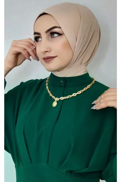 AHRAR tesettür وشاح حجاب جاهز باللون البيج