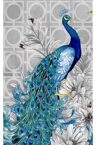 HONDEP 5d Elmas Boyama Mozaik Tablo Tuvale Gerili 40x50 Cm Tavus Kuşu-2 Puzzl...