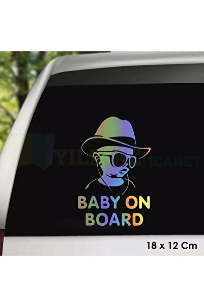 yılmazetic Arabada Bebek Var Baby On Board Hologram Oto Sticker Cam Araba Yap...