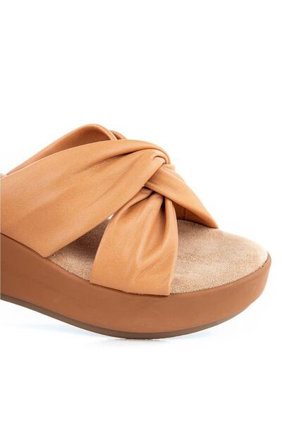 Muya Orthopedix Budka Genuine Leather Wedge Heeled Women's Slippers 33264