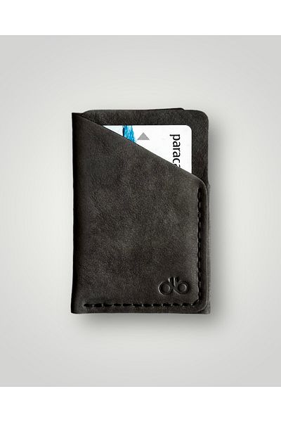 Safir Leather Nubuck Genuine Leather Card Holder (soft Grey)