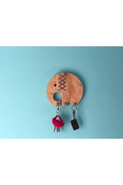 mcm aksesuar Dekoratif Doğal Ağaç Fil Anahtar Askılığı Anahtarlık Askısı
