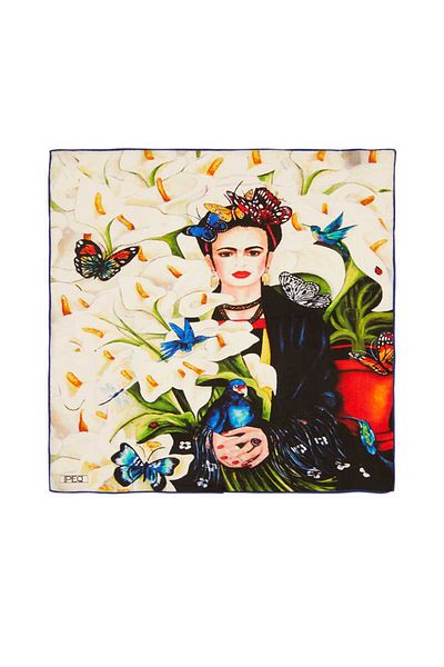 Bursa İpek White Patterned Silk Handkerchief