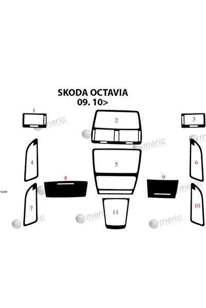 meriç cockpit design ميريتش ®   سكودا اوكتافيا توربيدو امامي مطلي اسود لامع 1...
