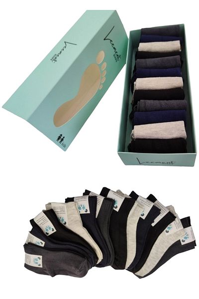 Leement socks Детски 12 чифта памучни летни чорапи до глезена