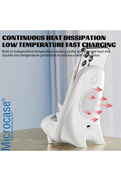 Microcase Universal 15w 3in1 Hopörlörlü Koku Mekanizmalı Kablosuz Hızlı Şarj Standı - Al3778