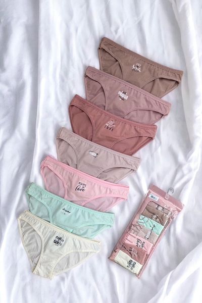 MODALADY Swella Women's 7-Piece Cotton Fabric Slip Panties
