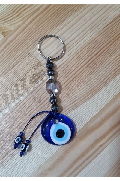 erdoğan hobi Keychain Charm Hematite Crystal Ornament Car Ornament Bag Ornament Evil Eye Beaded Gift Keychain
