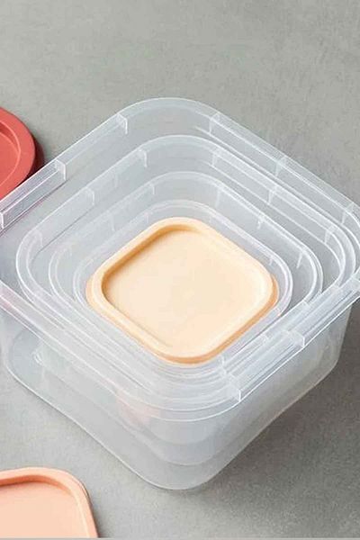 English Home Keep Me Plastic 5 Piece Storage Container 16 Cm Red