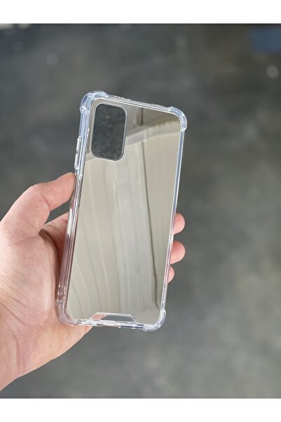 PERAX Oppo A74uyumlu Gümüş Aynalı Darbe Korumalı Silikon Kılıf