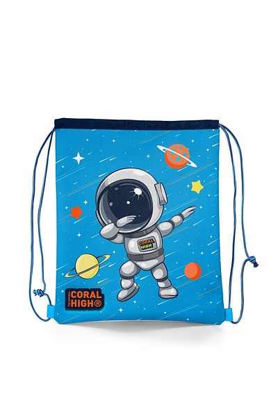 Coral High Rucsac cu șnur cu model astronaut, albastru bleumarin pentru copii 22690