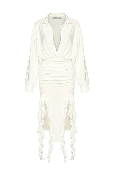 Gülşah Evecen White Candy Flounce Dress