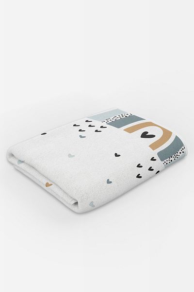 milroma Milroma White Rainbow Patterned Sea and Beach Towel