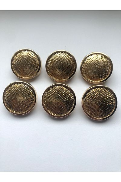 aensia GolD StripeD Gazoz Cover - 36 Size metal Buttons, Pack of 6