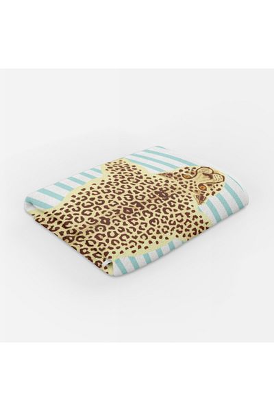 milroma Blue Tiger Patterned Milroma Sea and Beach Towel