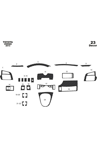 meriç cockpit design ميريتش ®   تويوتا فيرسو تنجيد توريد امامي اسود لامع 23 ق...
