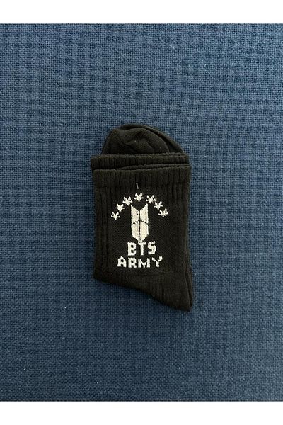 Touz BTS Army Unisex Μαύρες κάλτσες κολεγίου
