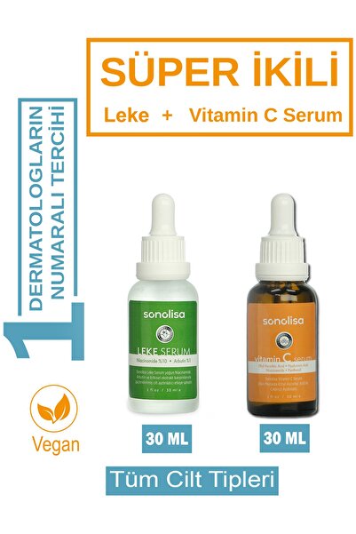 SONOLİSA Super Serum – 2-teiliges Hautpflegeset, Hautunreinheiten + 15 % Vita...