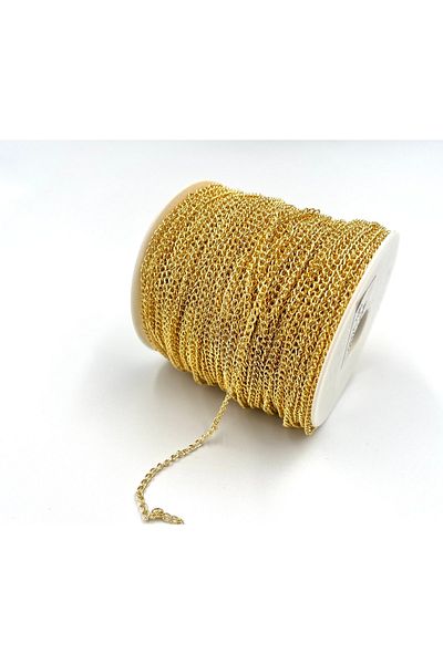 yiğit aksesuar Blackening Free 0.6 Mm Gold Chain 5 Meters