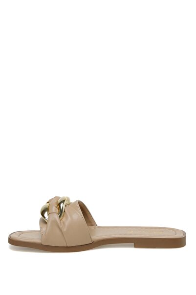 Miss F Ds23031 3Fx Beige Women's Flat Slippers