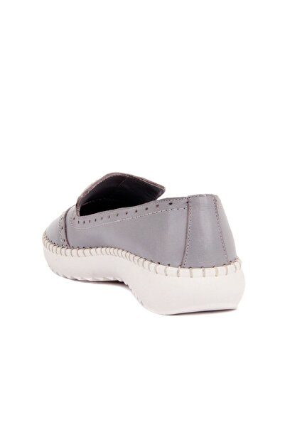 SailLakers - Gray Leather Women's Casual Shoes 104-3038-3627