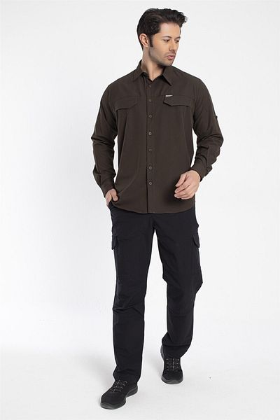 Crozwise Outdoor - Ανδρικό καφέ αθλητικό πουκάμισο - 7132-04